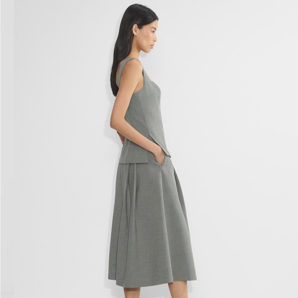 Babaton Light Gray Enterprise Midi Skirt (10)